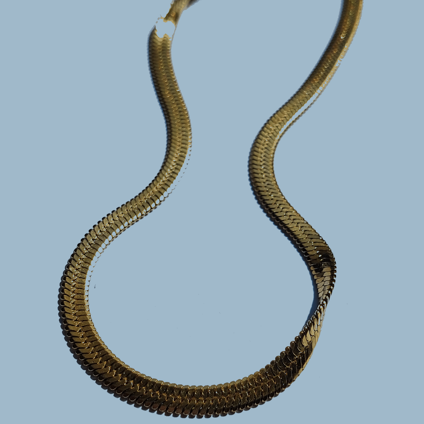 Flat Snake Gold Necklace