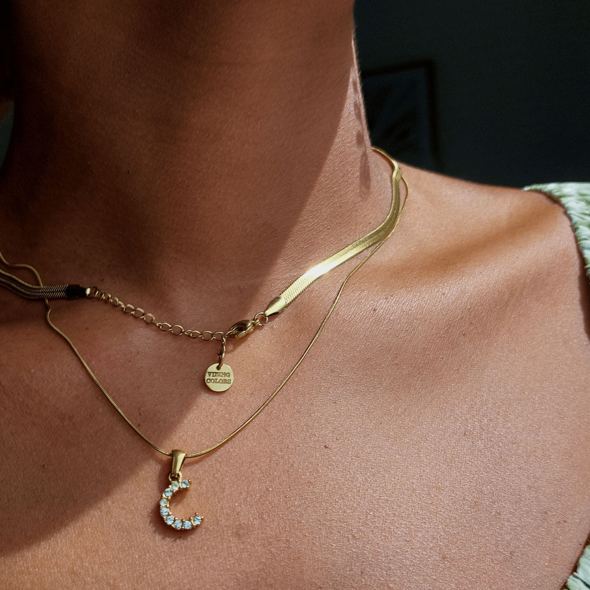 Flat Snake Gold Necklace