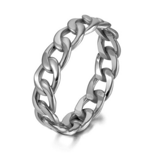 Silver Cuban Link Ring