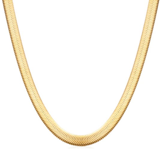 Flat Snake Gold Necklace